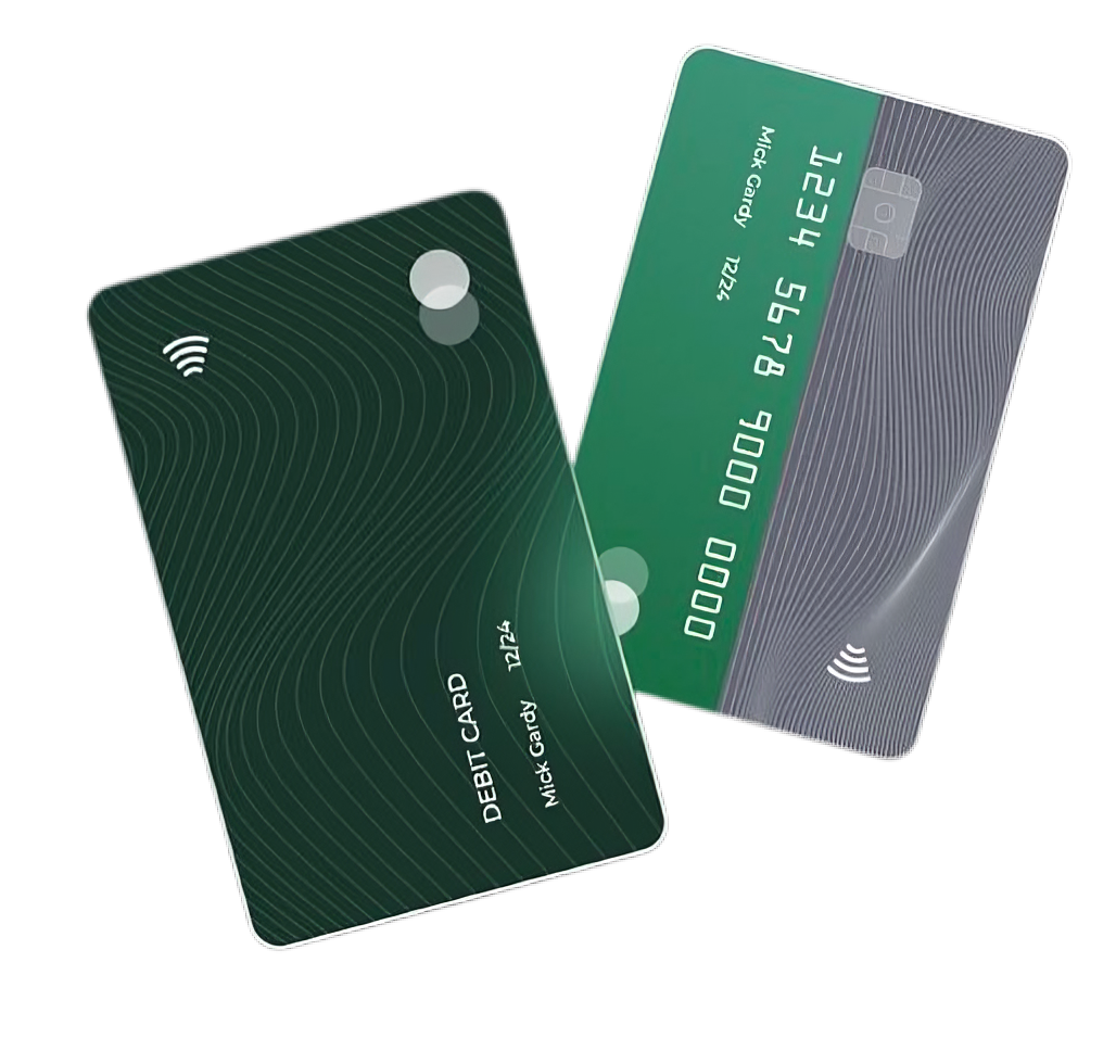 Robotic hand holding a Luma Haven Mark credit card